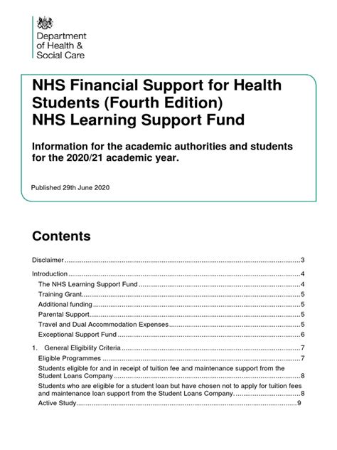 NHS financial support for health students (7th edition): NHS .